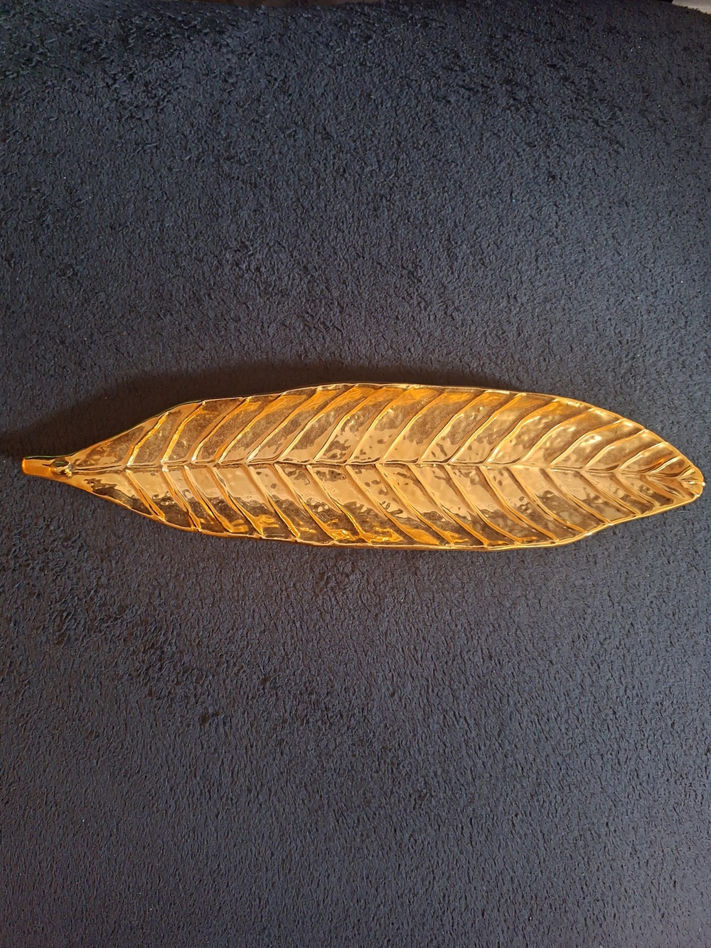 Gold Leaf Wall Tray - Decorative Home Wall Decor